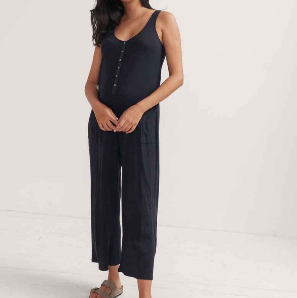 Hatch Black Sleeveless Maternity/Nursing Jumpsuit